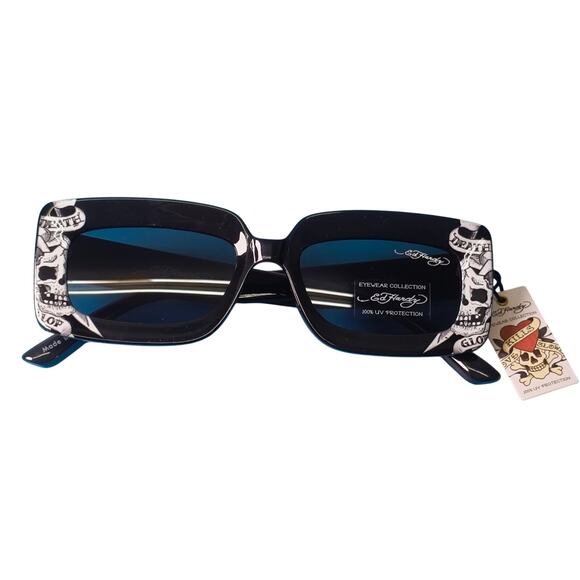 Ed Hardy Love Kills Slowly Sunglasses 100% UV Protective Vertex Black Skulls - Picture 6 of 16